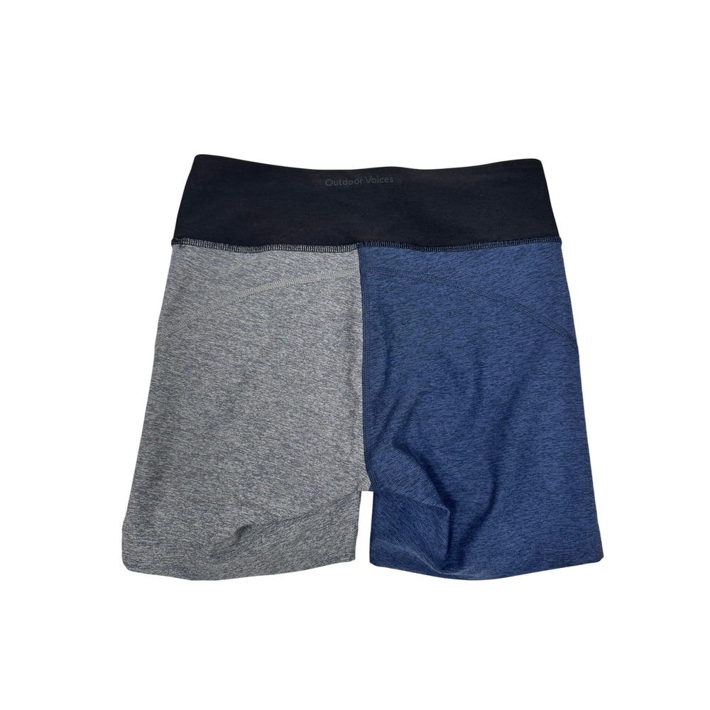 Outdoor Voices TechSweat Colorblock 5" Shorts Blue Grey Black Womens Small - Picture 2 of 5